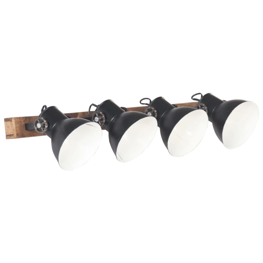 vidaXL Industrial Wall Lamp Black 90x25 cm E27