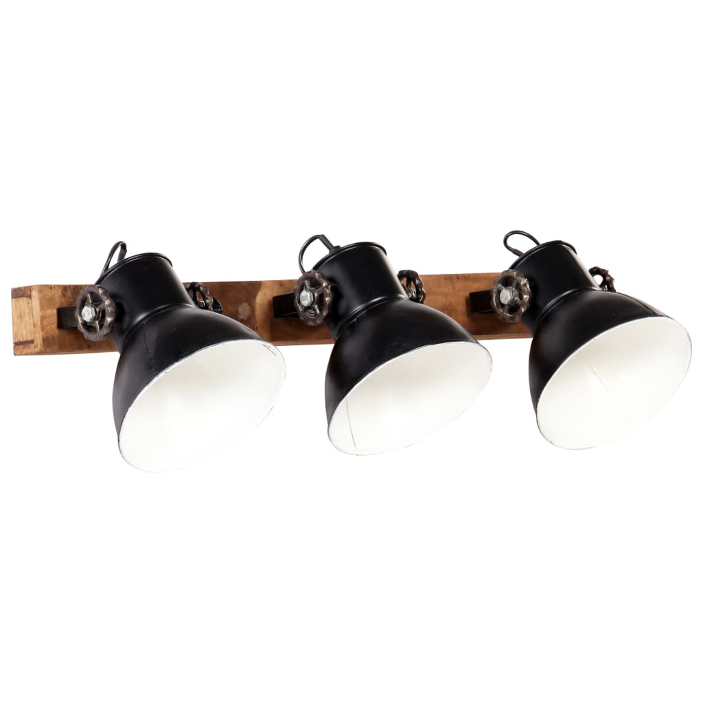 vidaXL sienas lampa, industriāls dizains, melna, 65x25 cm, E27
