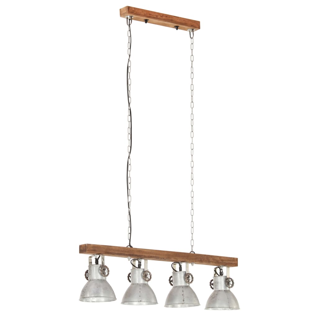 Thumbnail - vidaXL Deckenlampe Industriestil Silbern E27 Mangoholz