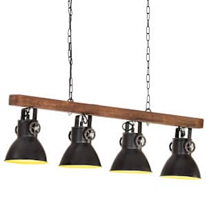 vidaXL t&ouml;&ouml;stuslik laelamp, must, E27, mangopuit