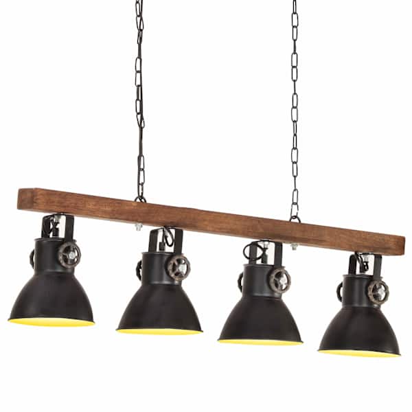 vidaXL t&ouml;&ouml;stuslik laelamp, must, E27, mangopuit
