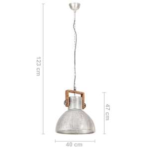 Industriální závěsné svítidlo 25 W stříbrné kulaté 40 cm E27 - obrázek 11