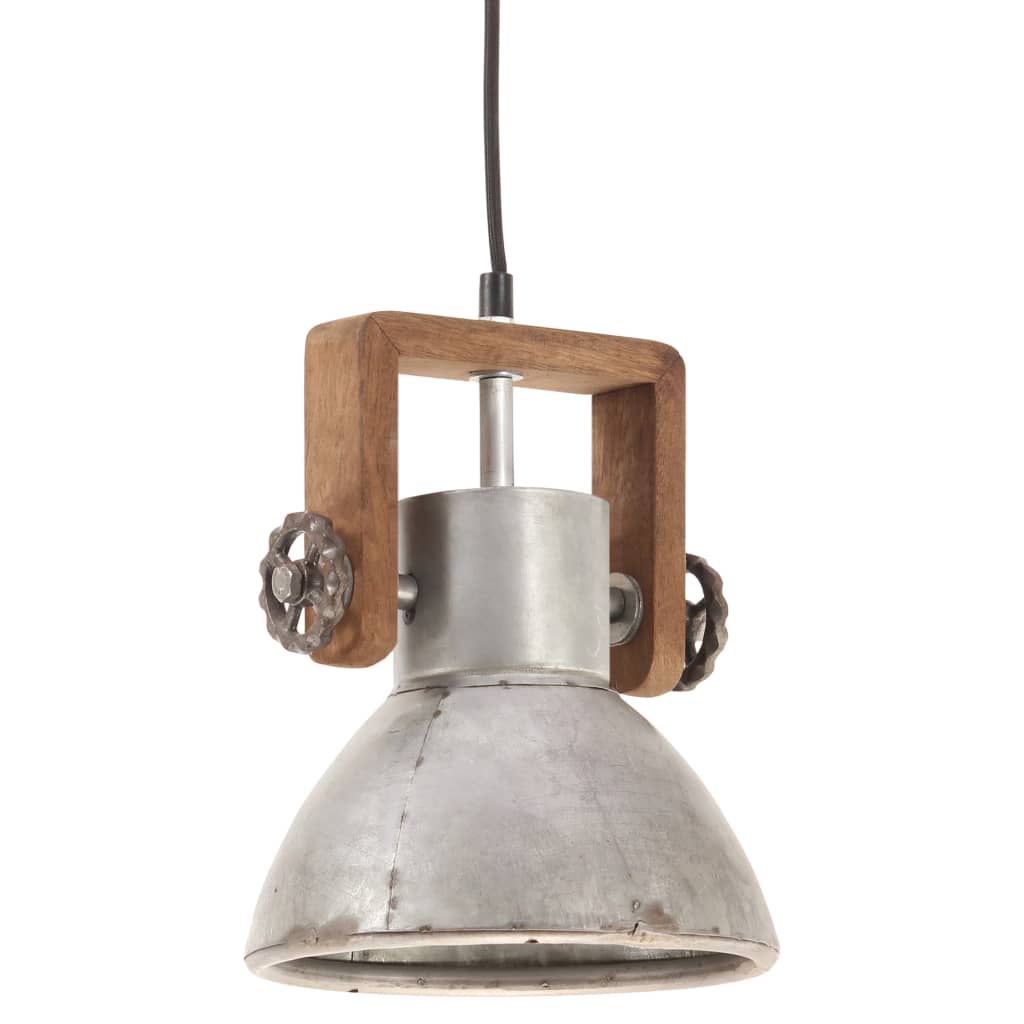 vidaXL griestu lampa, industriāls stils, sudrabaina, 25 W, 19 cm, E27