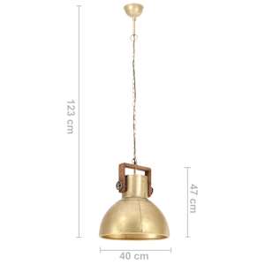Industriální závěsné svítidlo 25 W mosazné kulaté 40 cm E27 - obrázek 11