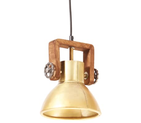 vidaXL Industrialna lampa wisząca, 25 W, mosiężna, okrągła, 19 cm, E27