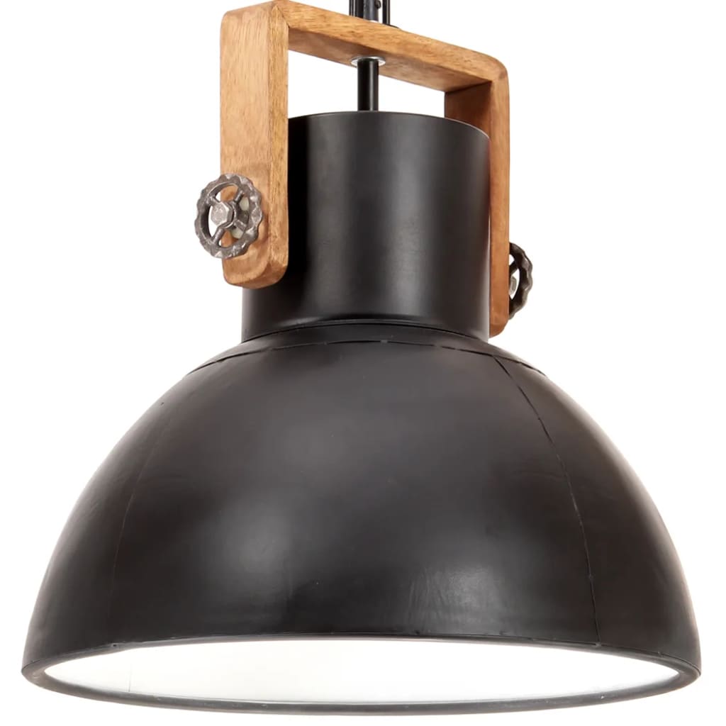vidaXL Lampă suspendată industrială, negru, 40 cm, 25 W, rotund, E27 vidaXL