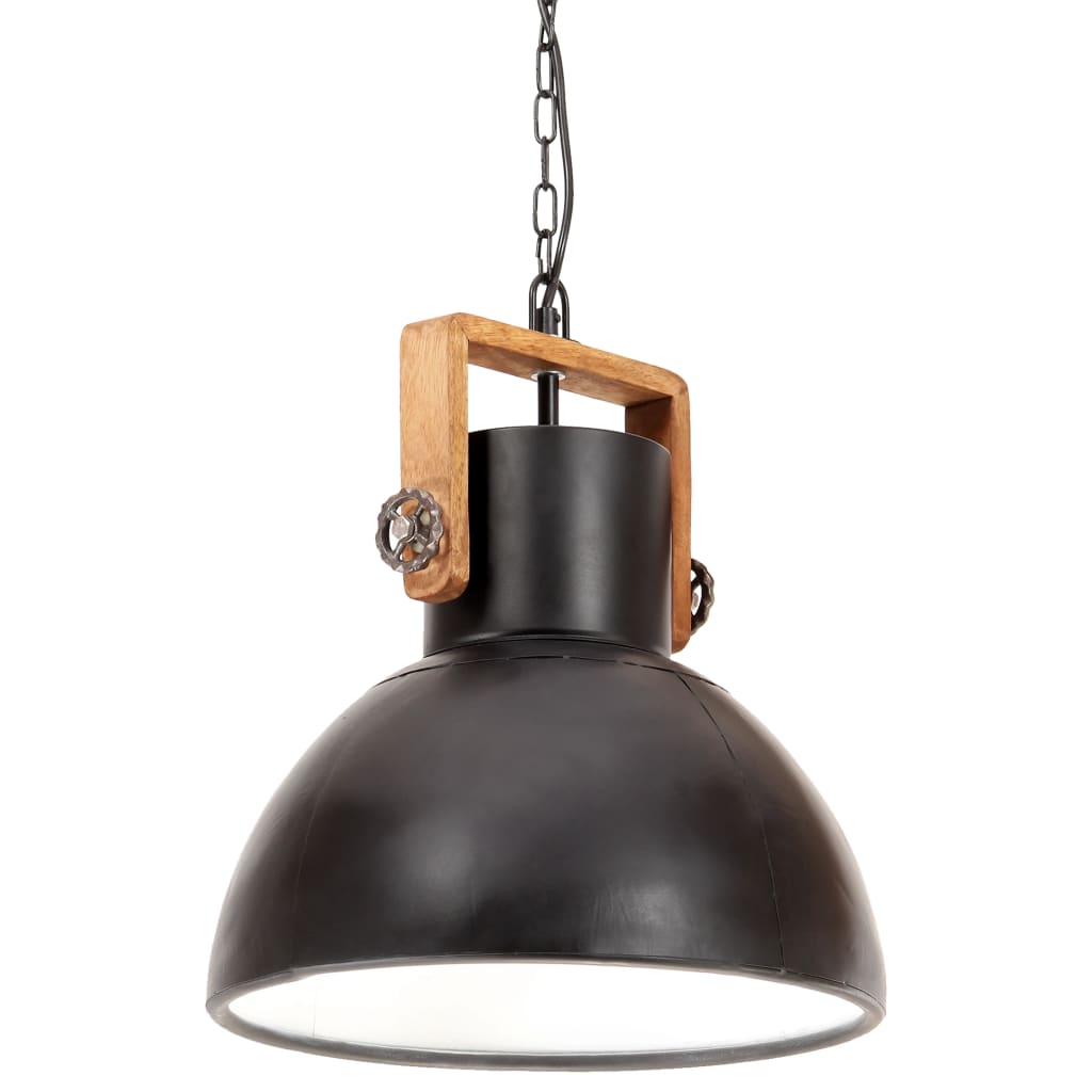 vidaXL Industrial Hanging Lamp 25 W Black Round 40 cm E27