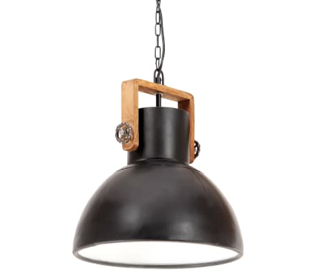 vidaXL Industrial Hanging Lamp 25 W Black Round 40 cm E27