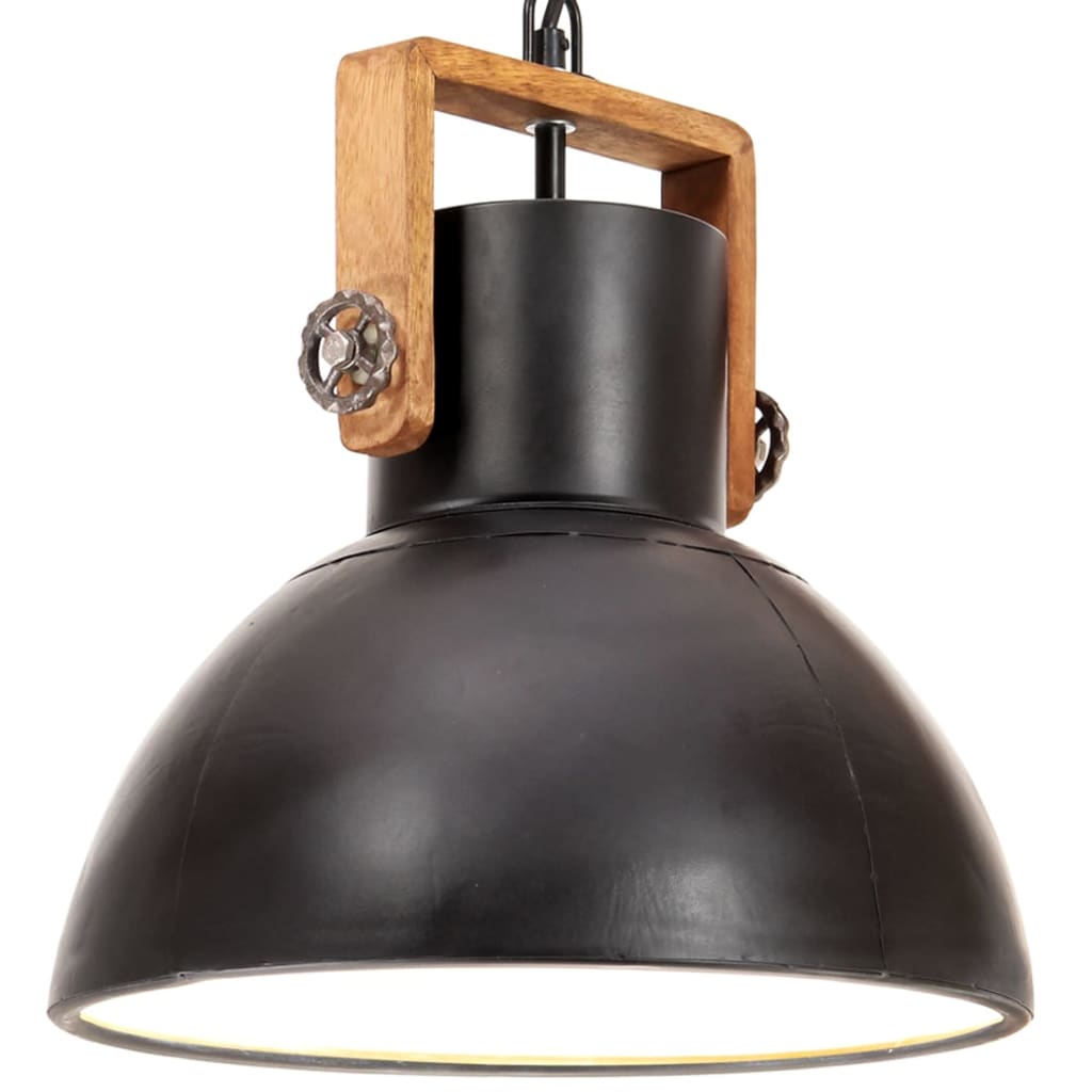 Lampe suspendue industrielle 25 W Noir Rond 30 cm E27