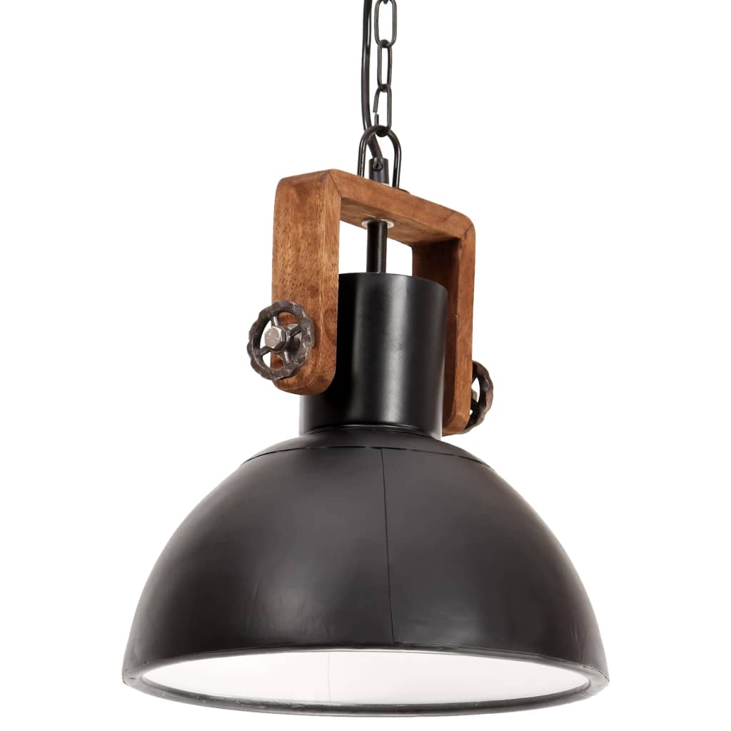 vidaXL Lampă suspendată industrială, negru, 30 cm, 25 W, E27, rotund