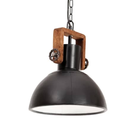 vidaXL Lampă suspendată industrială, negru, 30 cm, 25 W, E27, rotund