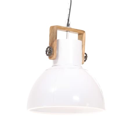 vidaXL H&auml;ngelampe Industriestil 25 W Wei&szlig; Rund 40 cm E27