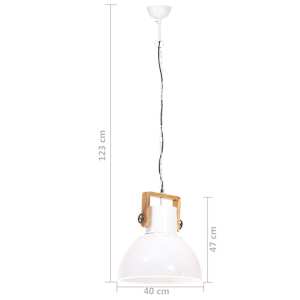Industriální závěsné svítidlo 25 W bílé kulaté 40 cm E27 - obrázek 11