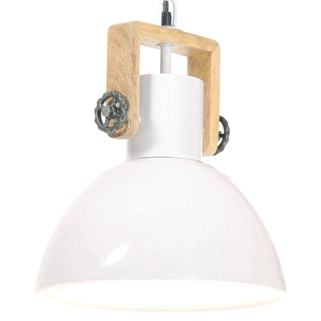 vidaXL Lampă suspendată industrială, 25 W, alb, 30 cm, E27, rotund vidaXL