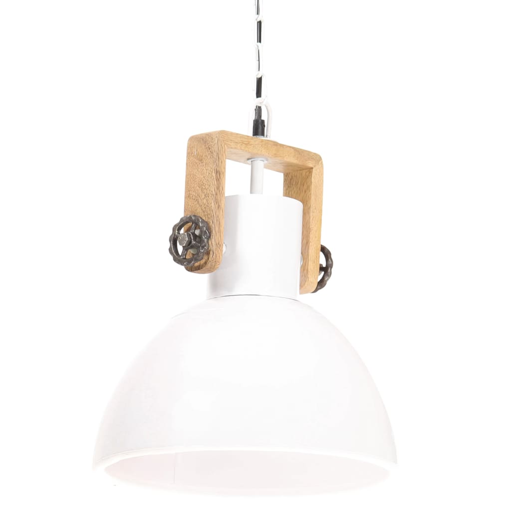 vidaXL Industrialna lampa wisząca, 25 W, biała, okrągła, 30 cm, E27