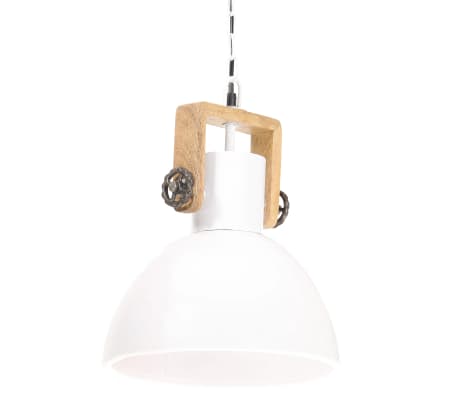 vidaXL Lampă suspendată industrială, 25 W, alb, 30 cm, E27, rotund