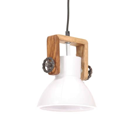 vidaXL Lampe suspendue industrielle 25 W Blanc Rond 19 cm E27