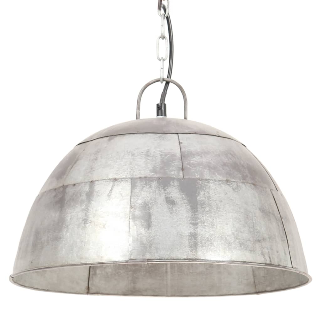 vidaXL Industrial Vintage Hanging Lamp 25 W Silver Round 41 cm E27