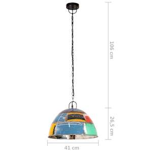Industriální vintage závěsné svítidlo 25 W pestré kulaté 41 cm - obrázek 8