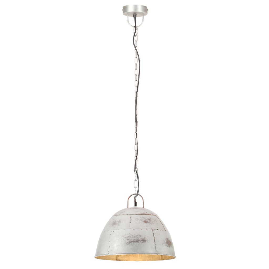 vidaXL Industriálna vintage závesná lampa 25 W, strieborná 31 cm E27