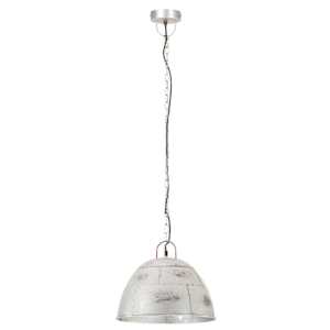 Industriální vintage závěsné svítidlo 25 W stříbrné kulaté 31cm - obrázek 3