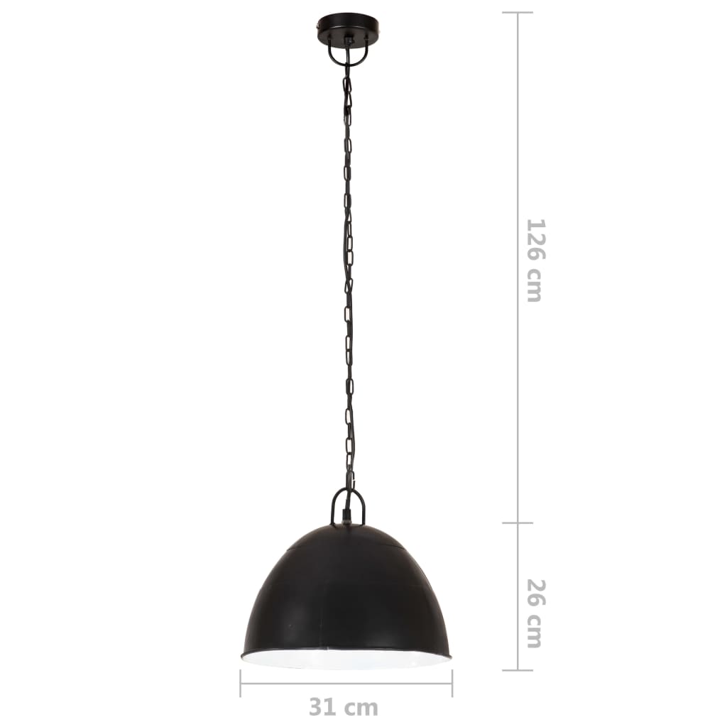 Pakabinamas šviestuvas, juodas, 31cm, 25W, apskritas, E27 | Stepinfit