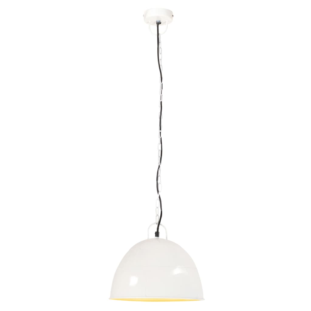 vidaXL Industrial Vintage Hanging Lamp 25 W White Round 31 cm E27