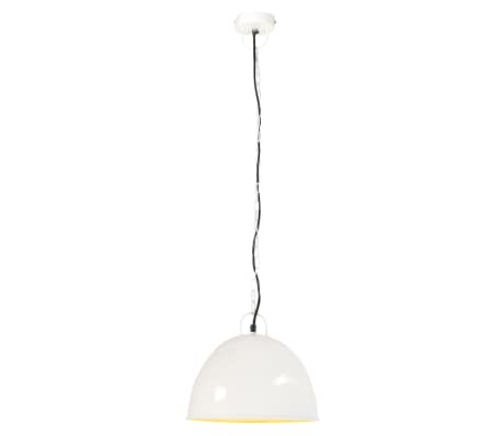 vidaXL Candeeiro suspenso vintage indust. redondo 25W 31cm E27 branco