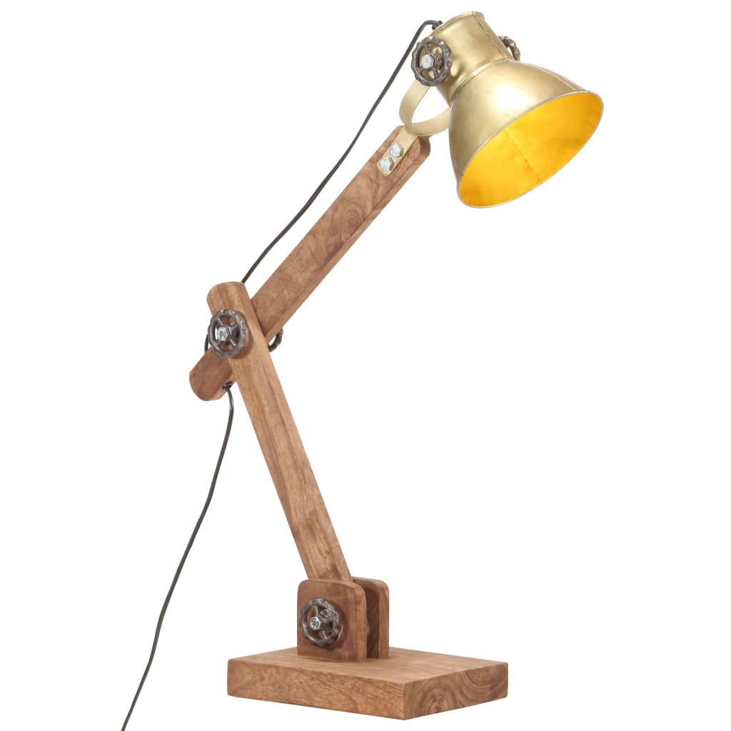 Bordslampa  - vidaXL Skrivbordslampa industriell mässing rund 58x18x90 cm E27