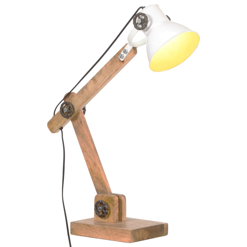 vidaXL LampÄƒ de birou industrialÄƒ, alb, 58x18x90 cm, E27, rotund