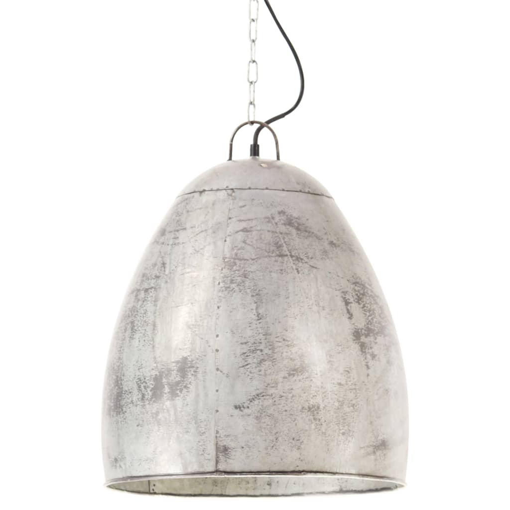 vidaXL Industrial Hanging Lamp 25 W Silver Round 42 cm E27