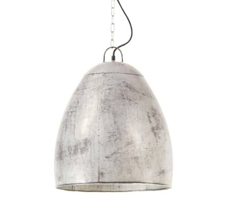 vidaXL Industrial Hanging Lamp 25 W Silver Round 42 cm E27