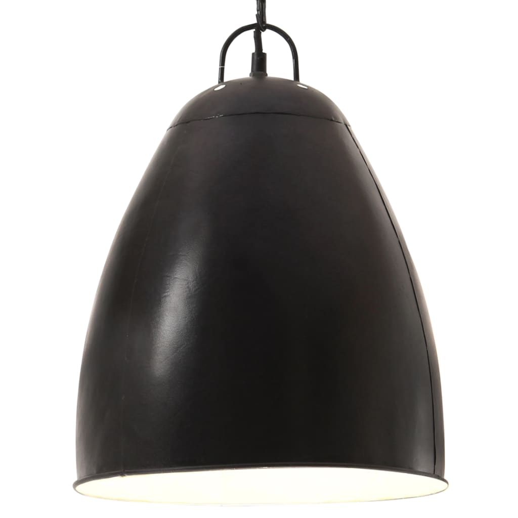 vidaXL Lampă suspendată industrială, negru, 32 cm, E27, rotund, 25 W vidaXL imagine noua 2022