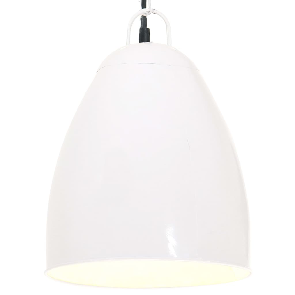 vidaXL Lampă suspendată industrială, 25 W, alb, 32 cm, E27, rotund vidaXL imagine noua 2022