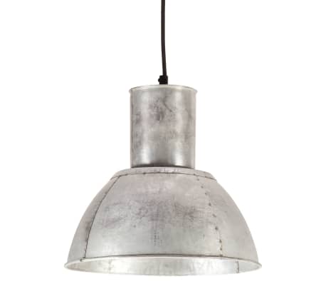 vidaXL Hanging Lamp 25 W Silver Round 28.5 cm E27
