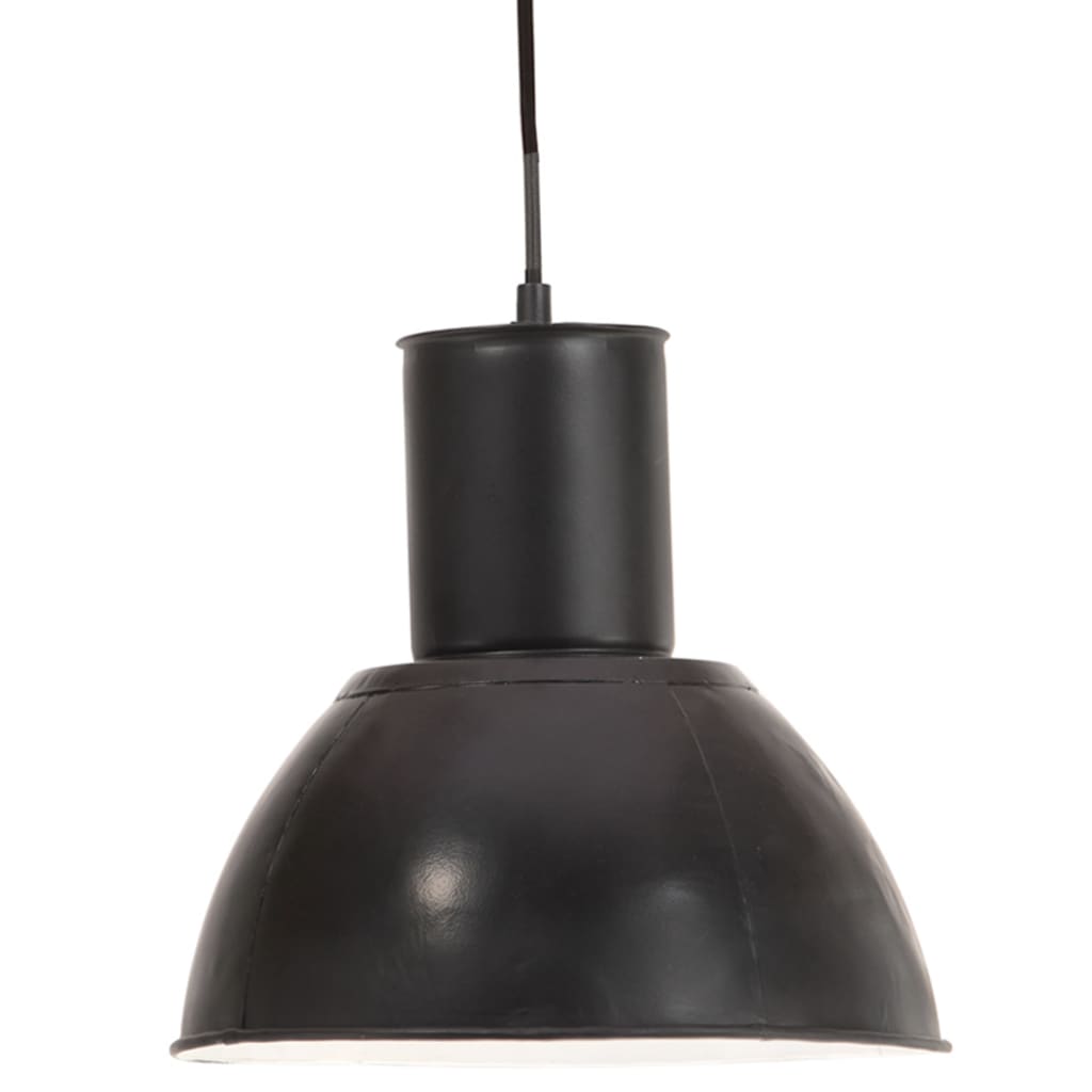 vidaXL Lampe suspendue 25 W Noir Rond 28,5 cm E27