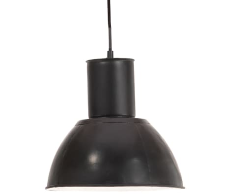 vidaXL Hanging Lamp 25 W Black Round 28.5 cm E27