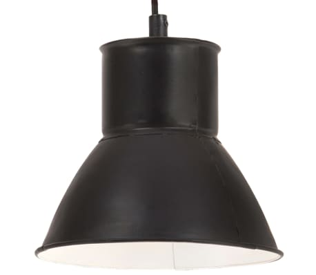 vidaXL Hanging Lamp 25 W Black Round 17 cm E27