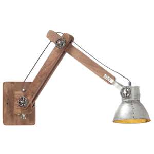 Nástěnná lampa industriální styl stříbrná kulatá E27 - obrázek 1