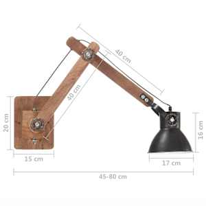 Nástěnná lampa industriální styl černá kulatá E27 - obrázek 11