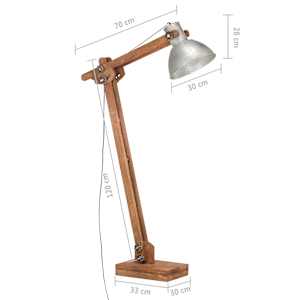 Stojací lampa stříbrná masivní mangovníkové dřevo E27 - obrázek 11
