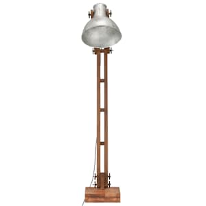 Stojací lampa stříbrná masivní mangovníkové dřevo E27 - obrázek 3