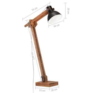 Stojací lampa černá masivní mangovníkové dřevo E27 - obrázek 11