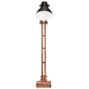 Stojací lampa černá masivní mangovníkové dřevo E27 - obrázek 3