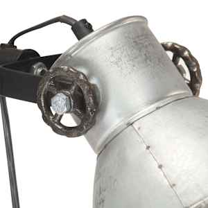 Podlahová lampa se 2 svítidly stříbrná E27 litina - obrázek 6