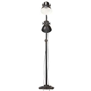 Podlahová lampa se 2 svítidly černá E27 litina - obrázek 4