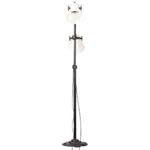 Podlahová lampa se 2 svítidly bílá E27 litina - obrázek 4