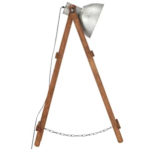 Stojací lampy 3 ks stříbrné E27 masivní mangovníkové dřevo - obrázek 5