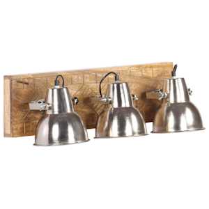 Industriální nástěnná lampa stříbrná 70 x 23 cm E27 mangovník - obrázek 3