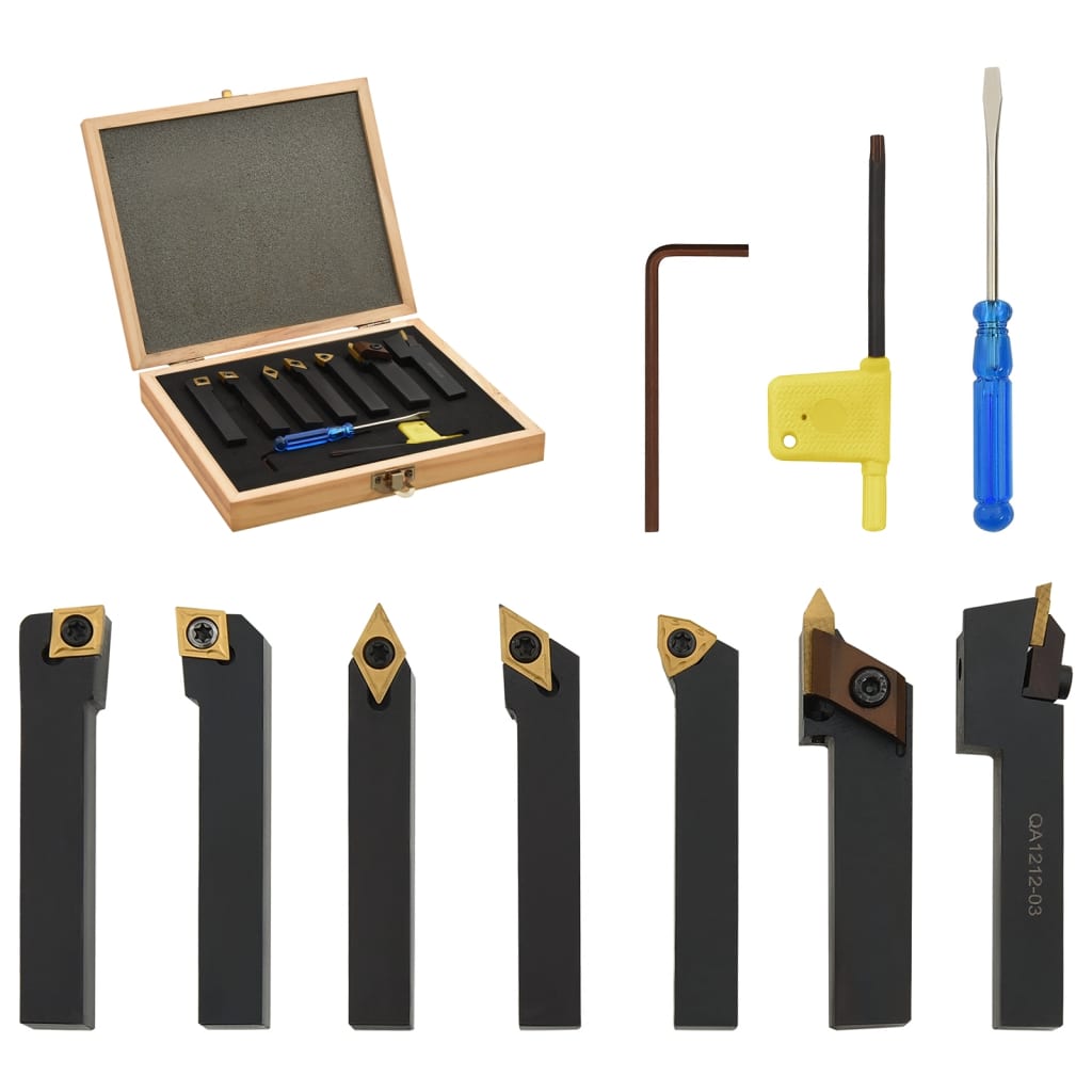 vidaXL 12 részes váltólapos esztergaszerszám készlet 12 x 12 mm 80 mm